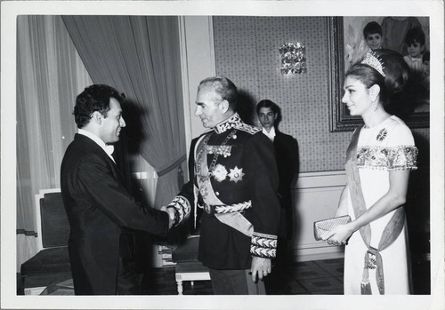 Photograph of Zubin Mehta with the Shah and Empress of Iran
