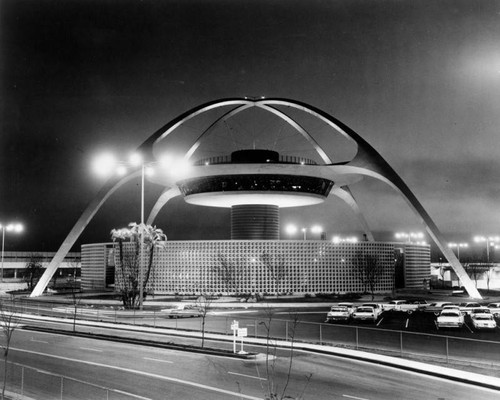 LAX Theme Building at night