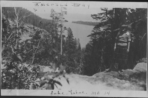 Ruth Haight at age 14 at Emerald Bay, Lake Tahoe
