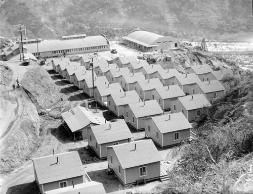 Dam or reservoir construction camp