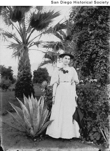 Clara Lamar standing in a garden at the La Vida Ranch in Spring Valley