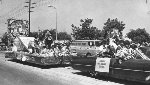 Girl Scout float, Watts Festival parade