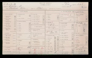 WPA household census for 1921 PONTIUS, Los Angeles