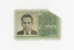 Green card belonging to Miguel Venegas