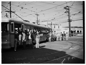 Railroad Association fan trip on Los Angeles Transportation Lines, 1952