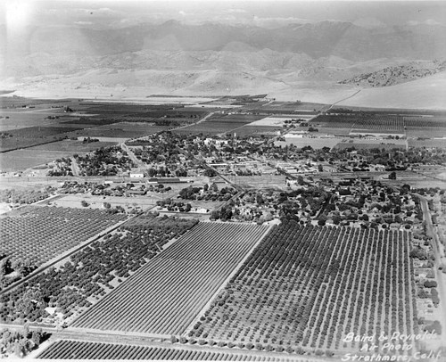 Aerial Photo of Exeter, Calif., 1930s