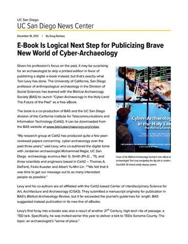 E-Book Is Logical Next Step for Publicizing Brave New World of Cyber-Archaeology