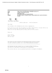 [Email from Tapley sharon to Nigel Espin regarding Urgent request for cigarette analysis, witness statement and customer information]
