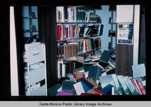 Northridge earthquake, Santa Monica Public Library, Main Library Reference Department, first floor, January 17, 1994