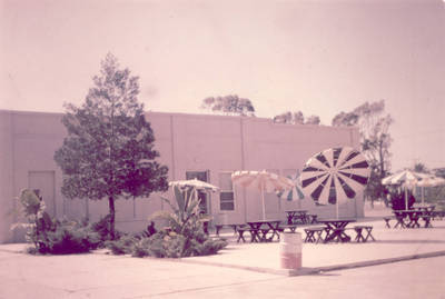 Patio area of the old Student Union, Chapman College, Orange, California