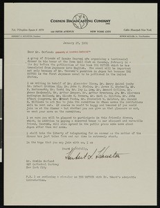 Herbert Sherman Houston, letter, 1932-01-27, to Hamlin Garland