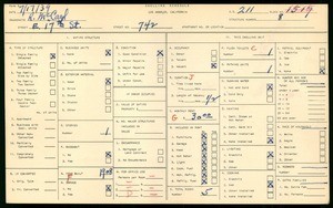 WPA household census for 742 EAST 17TH STREET, Los Angeles