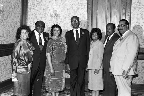 Christian Methodist Episcopal Church members posing together, Los Angeles, 1987