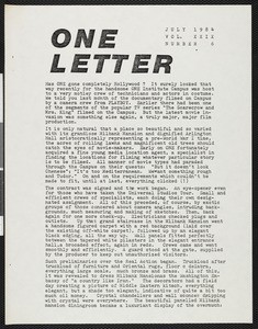 ONEletter 29/7 (1984-07)