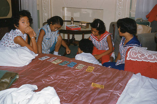 Girls playing Monopoly