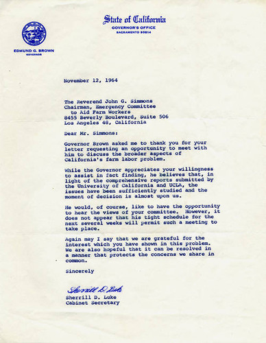 Letter from Sherrill D. Luke to Reverend John G. Simmons