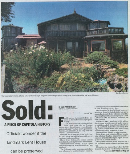 Sold: a piece of Capitola history [Lent House]