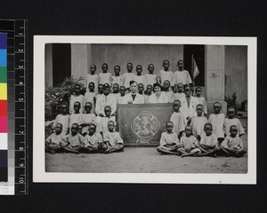 Group portrait of Life Boys, Shagamu, Nigeria, 1933