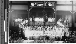 Sisters Trinita, Theodore and Elmira with St. Mary's Hall residents, Manila, Philippines, February 1929