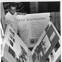 John Kwong and the Pony Express exhibit at the Post Office