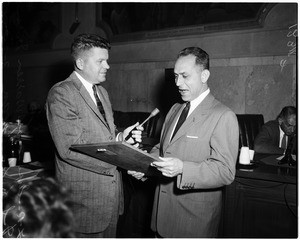 Hoffman honored, 1958