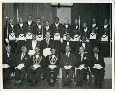 Group photograph of members of the Thomas Waller #49 F. & A.M. Los Angeles, California