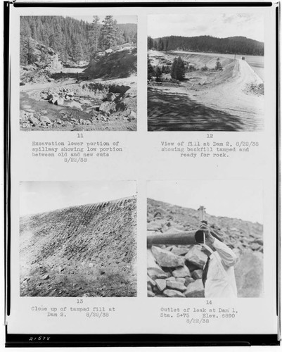 Big Creek, Huntington Lake Dams - Copy of report on Huntington Lake Dams by H. W. Dennis