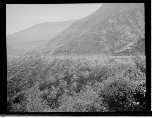 A long distance view of the main conduit of Kaweah #3 Hydro Plant