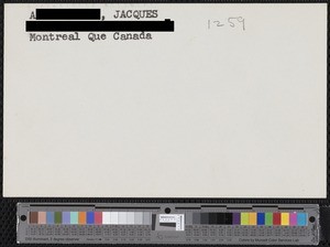 Jacques A., letters (1958/1959)