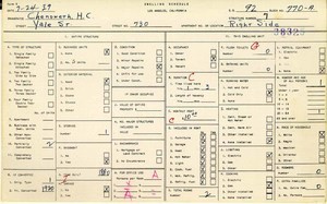 WPA household census for 730 YALE, Los Angeles