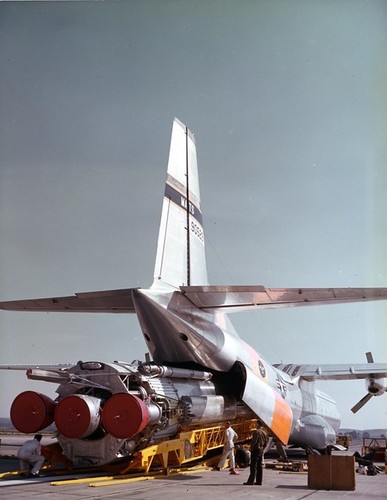 Atlas air transport--'Missile Moves binder; 100D; 3-20-61; Atlas 100D move; loading on C-133 Miramar
