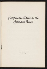 California's Stake in the Colorado River, fourth edition