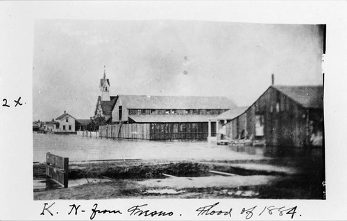 K Street N from Fresno Street Flood of 1884 Fresno California