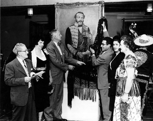 Fremont painting unveiling at Campo de Cahuenga, 1955