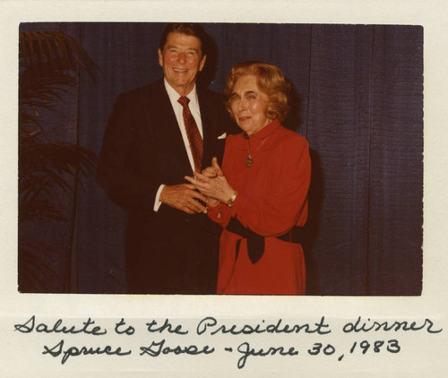 Margaret Brock with former President Ronald Reagan