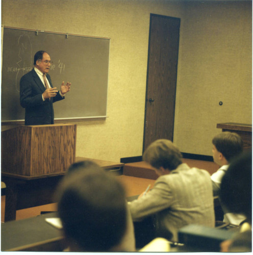Chief Justice Rehnquist teaching a class (Color)