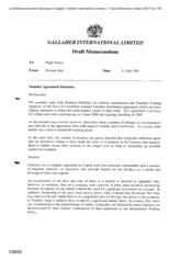 Gallaher International Limited[Memorandum from Norman Jack to Nigel Simon regarding Namelex agreement structure]