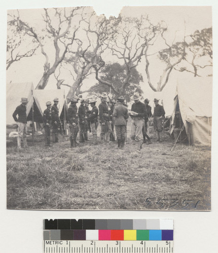 [Troops in camp. Unidentified location.]