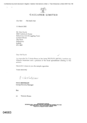[Letter from PRG Redshaw to Alan Scarfe regarding Victoria Bonsu Request]