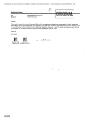 [Letter from Natalie Roberts to Gilboyd regarding Tlais Enterprises]