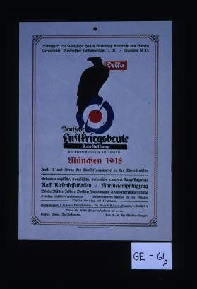 Deutsche Luftkriegsbeute-Ausstellung mit Industrie-Ehrenabteilung. Munchen 1918