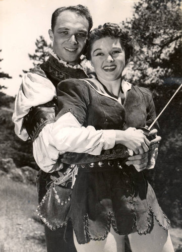 John King and Elaine Haslett in the 1948 Mountain Play, If I Were King, performed on Mount Tamalpais [photograph]