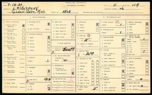 WPA household census for 1523 GOLDEN GATE AVENUE, Los Angeles