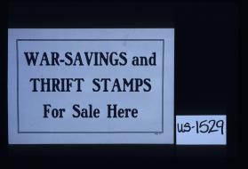War-savings and Thrift Stamps for sale here