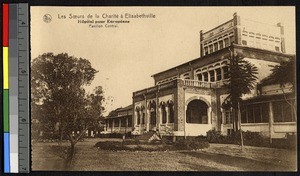 Central pavilion of the hospital for Europeans, Lubumbashi, Congo, ca.1920-1940