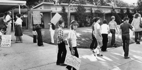 Protest of forced busing for school desegregation