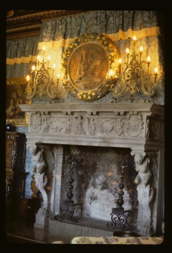 San Simeon, Casa Grande, interior, Doge's Sitting Room, mantel