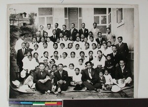 Youth group in Ambatovinaky, Antananarivo, Madagascar, ca.1945