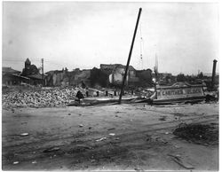 Earthquake ruins of the Carithers Block, Santa Rosa, California, 1906