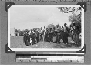Congregation singing, Wittekleibosch, South Africa, 1934